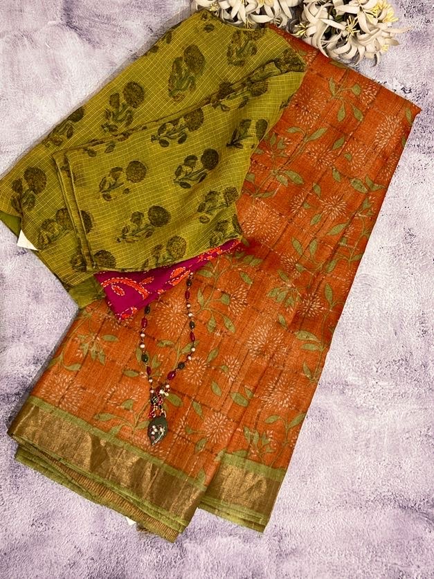 Maya Chrysanthemum tussar saree