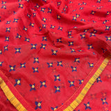 Red kota handprinted saree