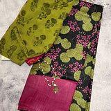 Veena rising border lily pond tussar saree