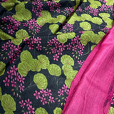 Veena rising border lily pond tussar saree