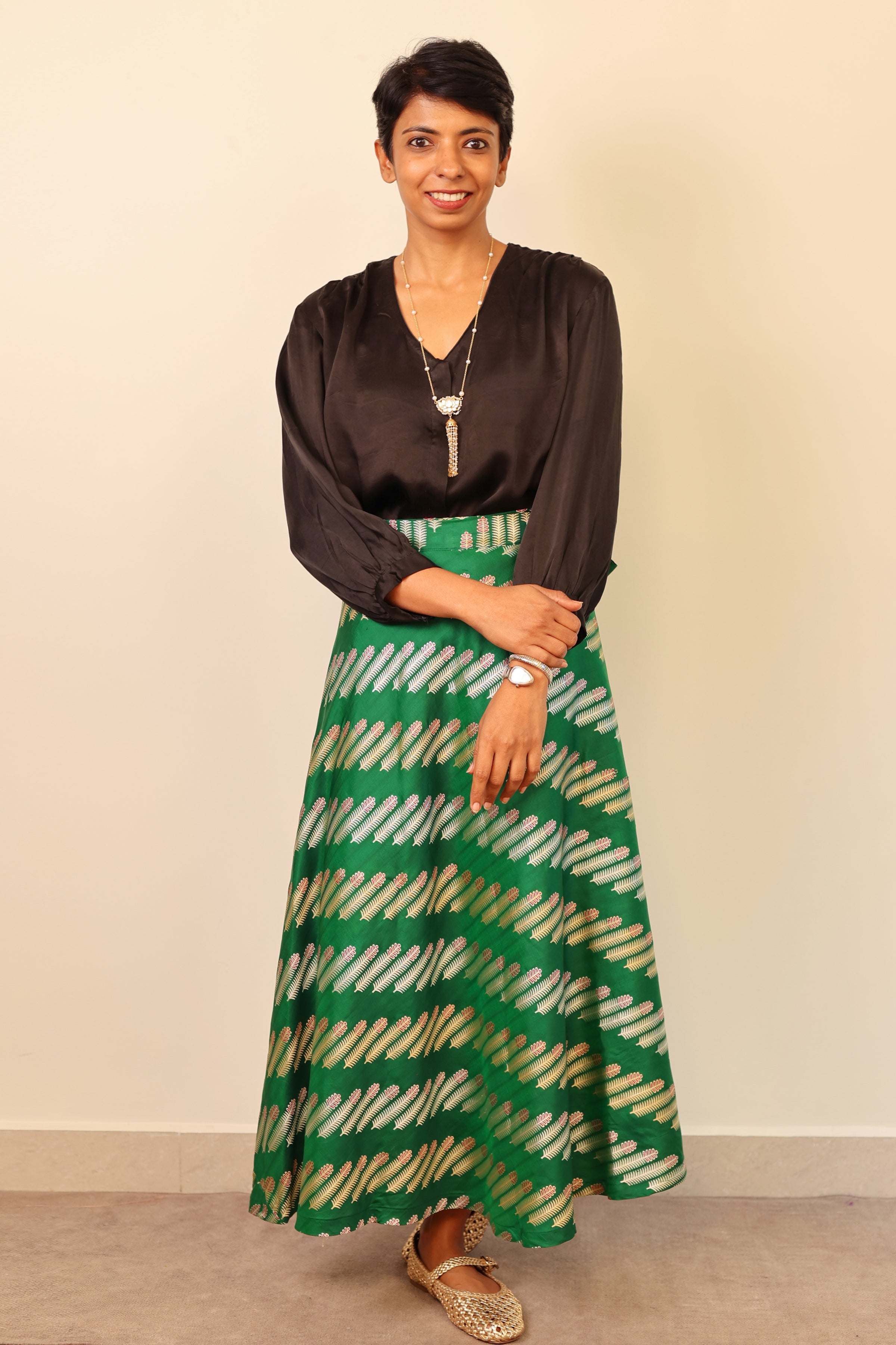 Silk brocade skirt