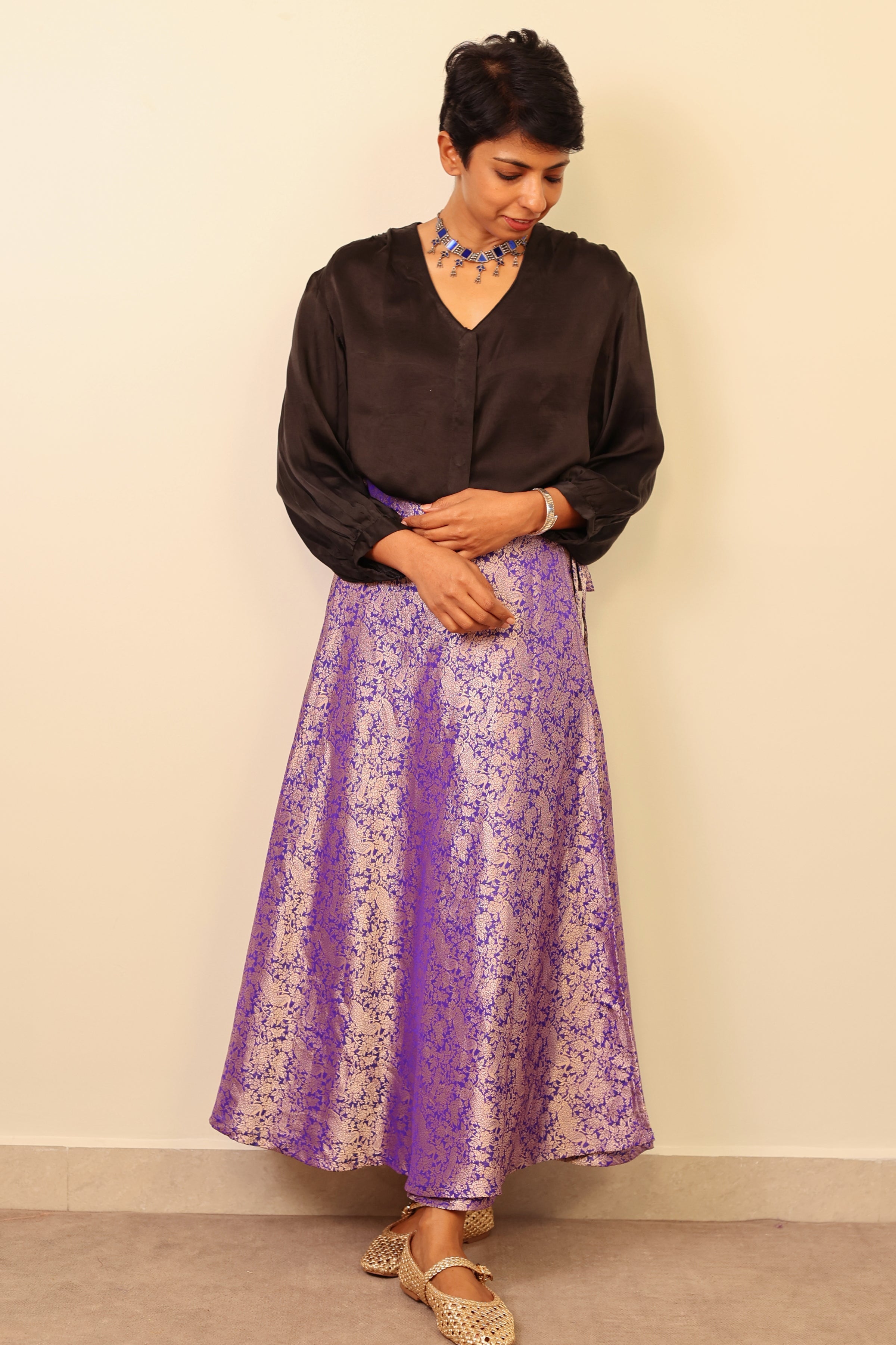 Silk brocade skirt