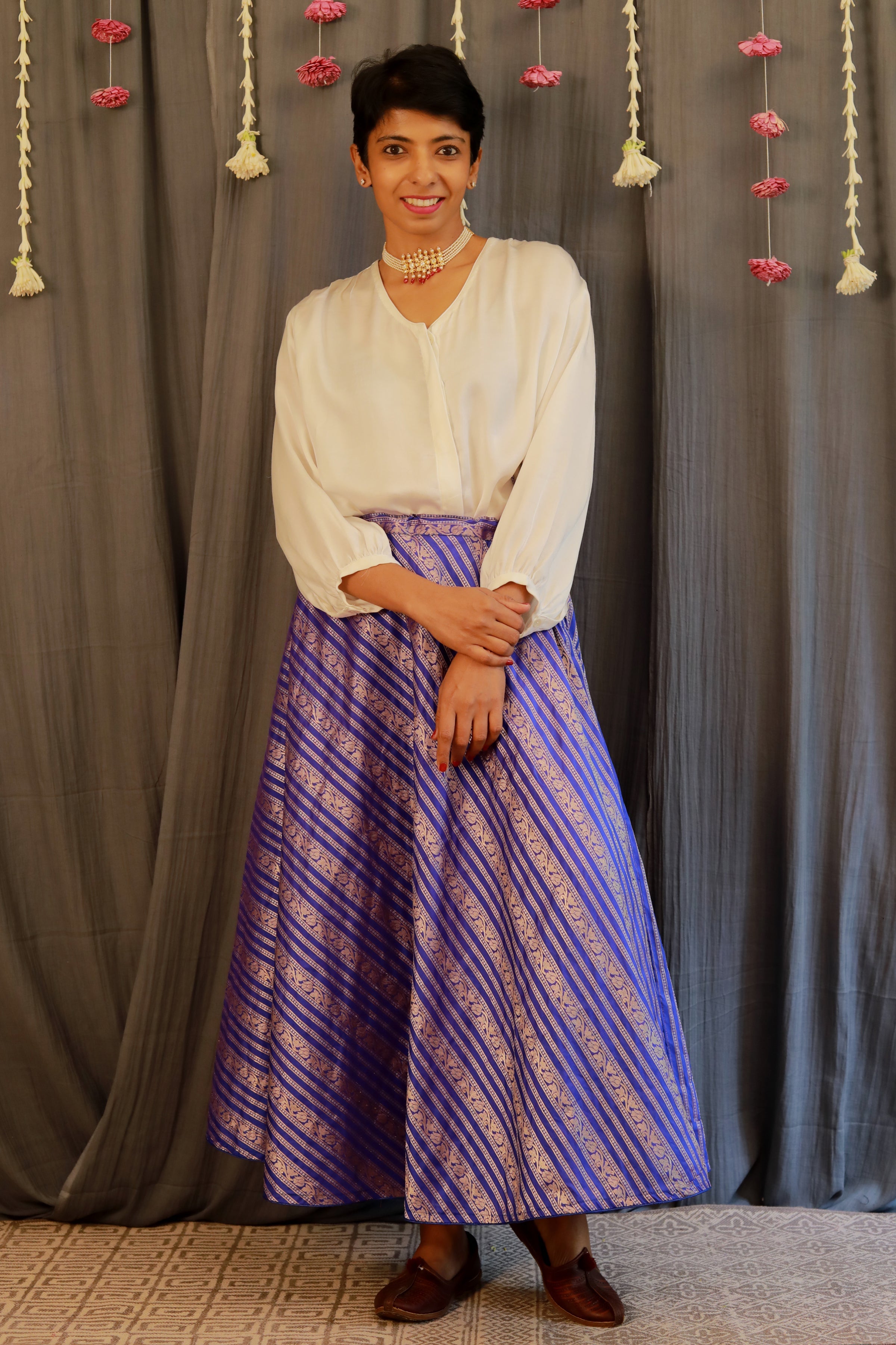 Silk brocade skirt