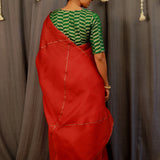 Metallic embroidered organza saree