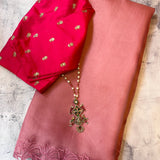 Embroidered organza saree