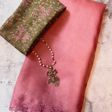 Embroidered organza saree