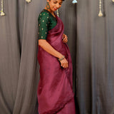 Embroidered organza saree