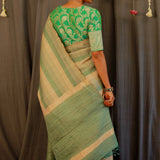 Striped handloom tussar saree