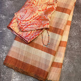 Striped handloom tussar saree