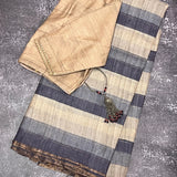 Striped handloom tussar saree