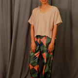 Silk pleated pants