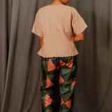 Silk pleated pants