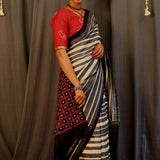 Anagha striped kanchipuram silk saree