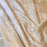 Beige and white embroidered tussar saree