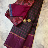 Charita coloured checked kanchipuram silk saree