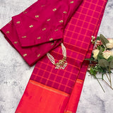 Charita coloured checked kanchipuram silk saree