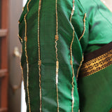 Green zardosi embroidered silk blouse