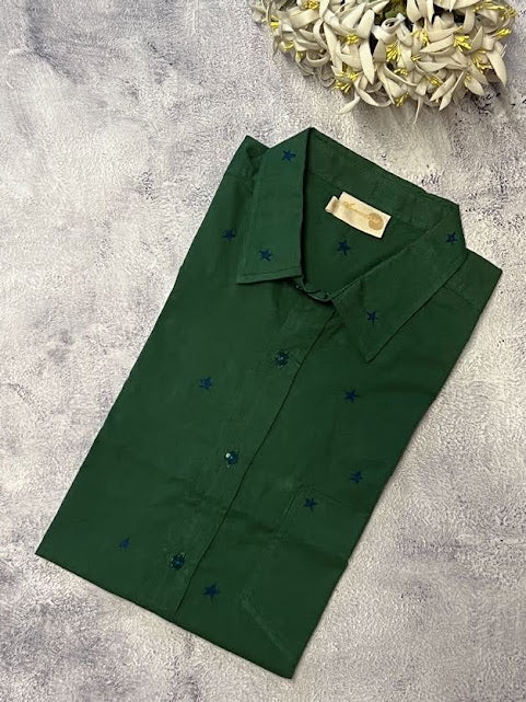 Embroidered cotton shirt