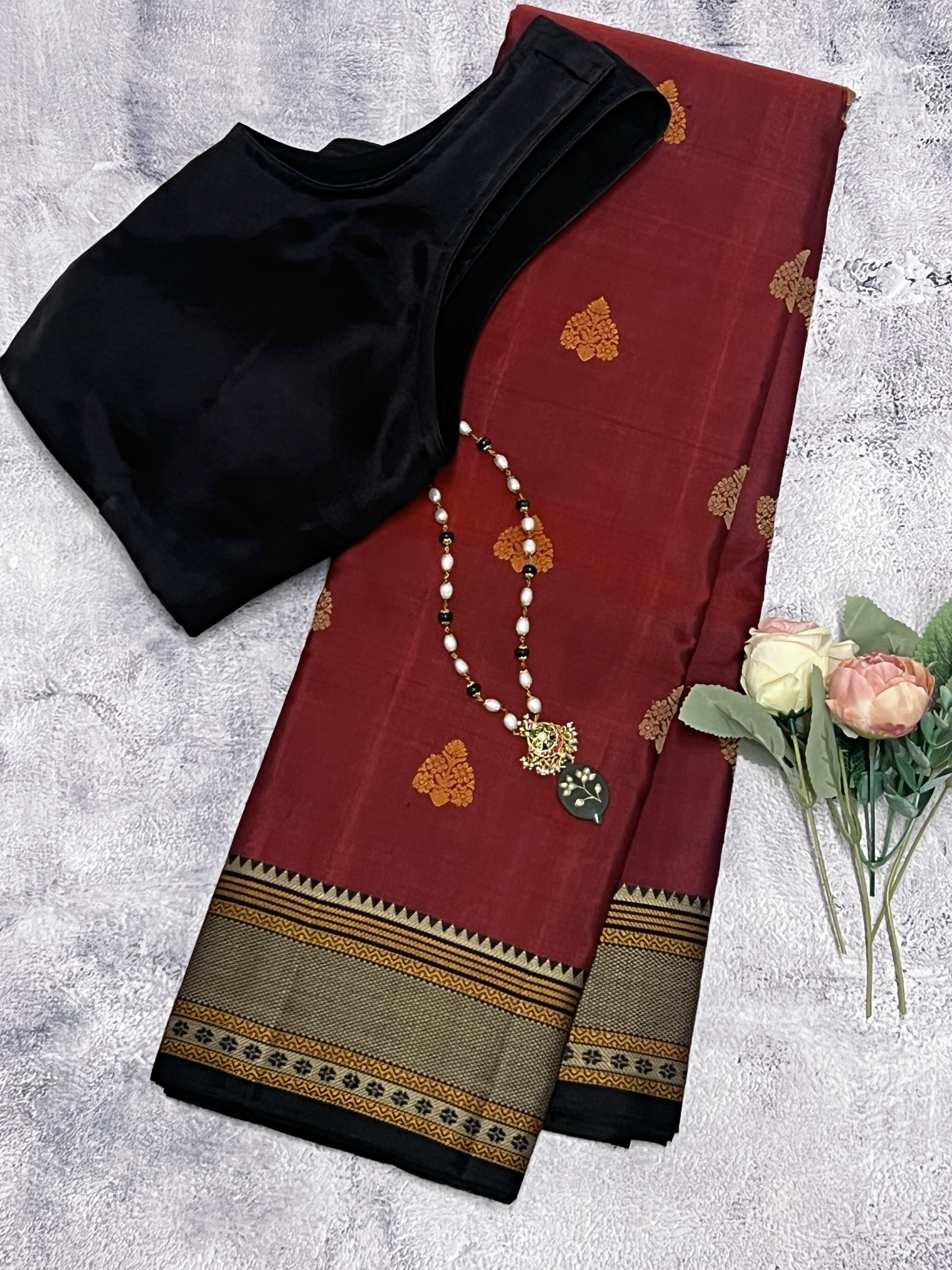 Kimaya small thread border silk saree