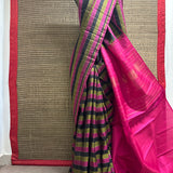 Charita Gold Grid Kanchipuram Silk Saree - Black