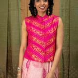 Jwala Glimmer Silk Vest - Fuchsia