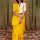 Diya Starry Vines Organza Saree - Yellow