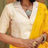 Jwala Dazzle Silk Jacket - Ivory