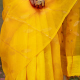 Diya Starry Vines Organza Saree - Yellow
