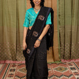 Diya Reflecting Stars Matka Saree - Black