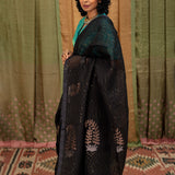 Diya Reflecting Stars Matka Saree - Onyx