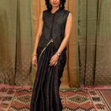 Jwala Glint Silk Blouse - Onyx