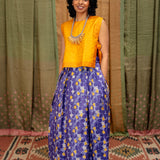 Strawberry Fields Pleated Tussar Silk Skirt - Purple