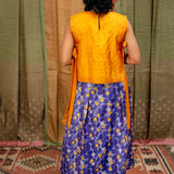 Jwala Crackle Silk Bib - Mustard