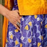 Jwala Crackle Silk Bib - Mustard