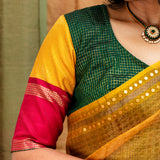 Jwala Melange Silk Blouse - Emerald