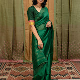 Diya Sparkling Pyramids Matka Saree - Green