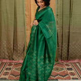 Diya Sparkling Pyramids Matka Saree - Green