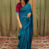 Quill Kalamkari Applique Silk Blouse - Garnet