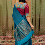 Diya Glitter Specks Matka Saree - Teal