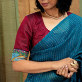 Diya Glitter Specks Matka Saree - Teal