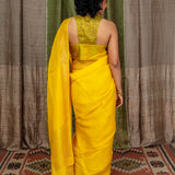 Diya Twinkling Rows Matka Saree - Yellow