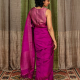 Diya Twinkling Rows Matka Saree - Magenta