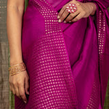 Diya Twinkling Rows Matka Saree - Magenta