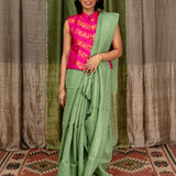 Diya Glitter Specks Matka Saree - Sage