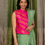 Diya Glitter Specks Matka Saree - Sage