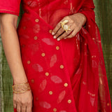 Diya Starry Vines Organza Saree - Red