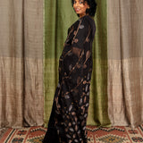 Diya Starry Vines Organza Saree - Black