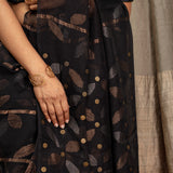 Diya Starry Vines Organza Saree - Black
