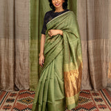 Diya Constellation Organza Saree - Sage Green