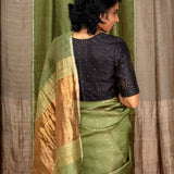 Diya Constellation Organza Saree - Sage Green